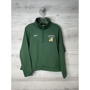 Nike Womens Medium Green Training 1/2 Zip Pullover Top Gym Nashoba Wolves